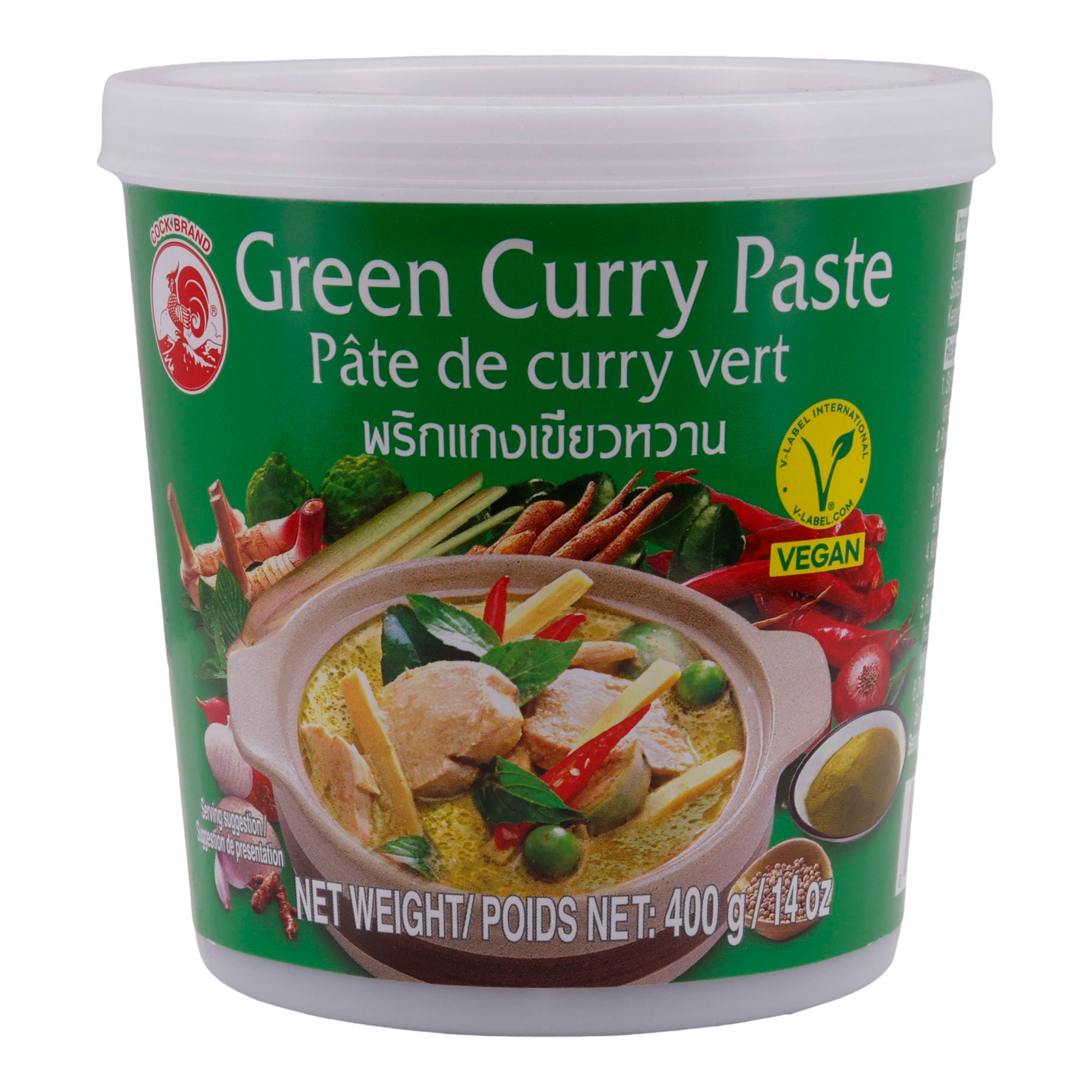 Grüne Curry Paste Cock Brand | Thailändisch | Aromatisch und Vegan | 400 g COCK BRAND